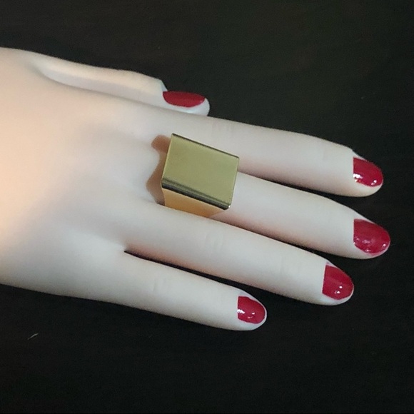 Statement Cocktail Wide Silver/Gold Ring Resizable - Picture 4 of 7